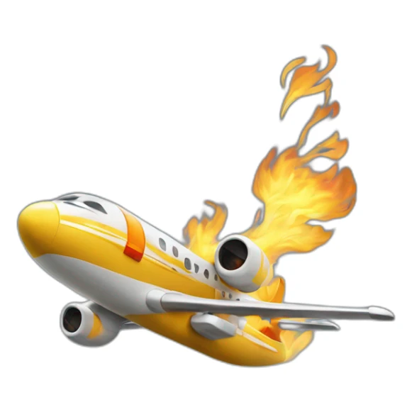 Deux tours en feu avec un avion sticker
