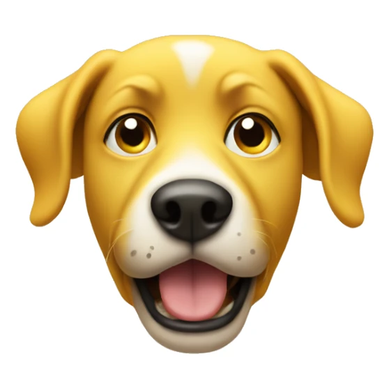 a dog face yellow, cartoon having a funny wondering face like hmmm sticker