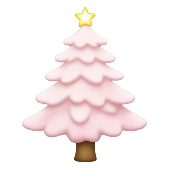 White Christmas tree with light pink ornaments sticker