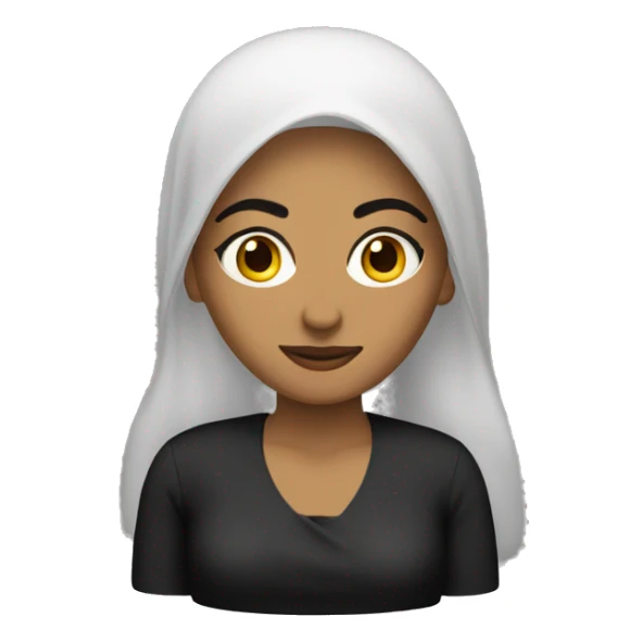 middle eastern woman wearing a black sheila head shot  sticker