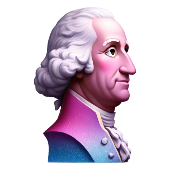 Pink ombre statue of George Washington with glitter  sticker