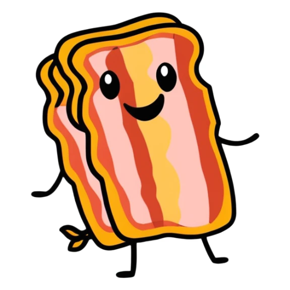 Rasher of bacon with a happy face sticker