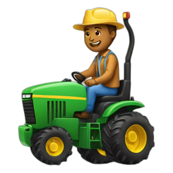 Un homme dans un tracteur sticker
