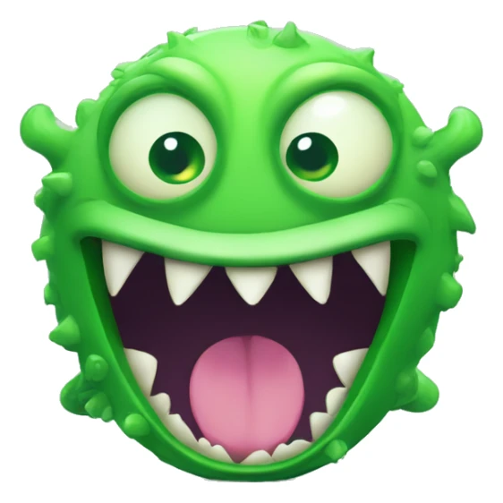 a funny and cute monster in green colours with an open mouth as if different documents are coming to its mouth such as word, excel, pdf, pptx sticker