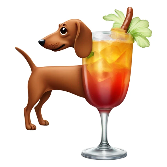 sausage dog cocktail sticker