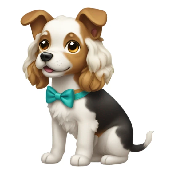 Dog with a bow in its hair sticker