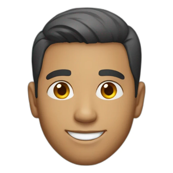 Light skin smiling indian guy with short middle part hair sticker