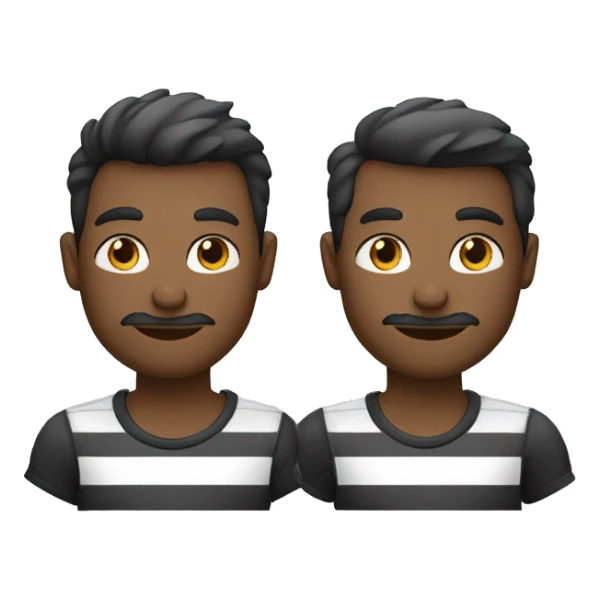 Dois homens abraçados com camisa de listras preta e branca  sticker