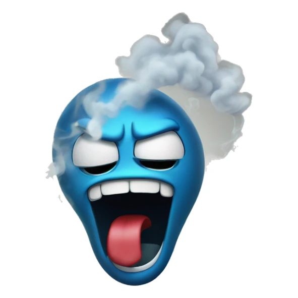 Enraged emoticon with smoke coming out of its ears sticker