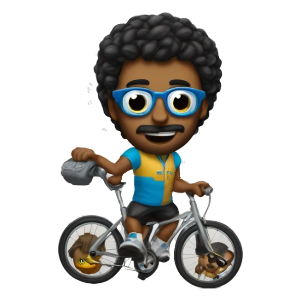 Haz un emoji con una gorrin bros de pantera y unas gafas de ciclista sticker