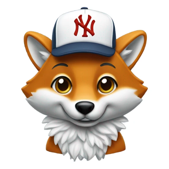 Furry fox avec casquette yankee / Wink sticker