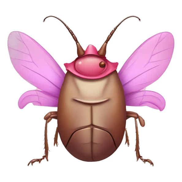 Cockroach with wings and a pink crown on with makeup￼ sticker
