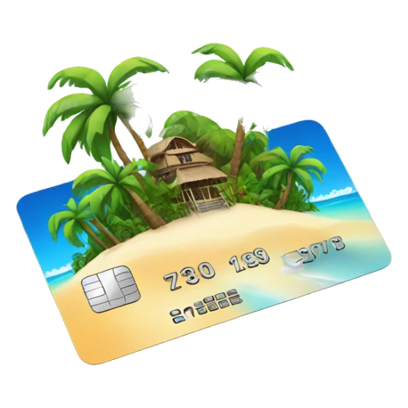 tropical island credit card sticker