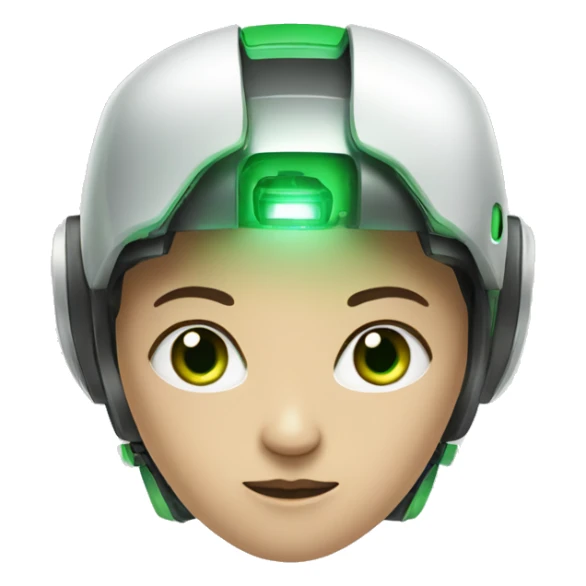 Asian robot with green eyes sticker