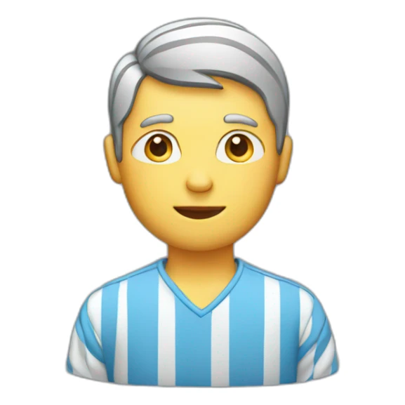 man with striped shirt with laptop sticker