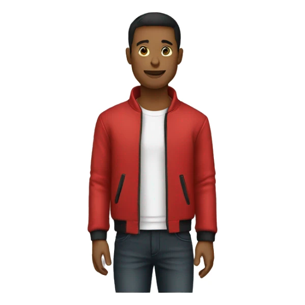 Red t-shirt, black jacket, clothing, apparel sticker