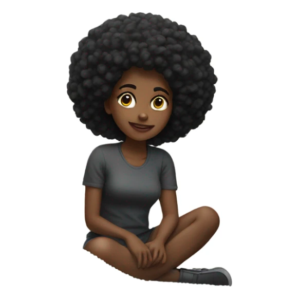 black girl whit a pile of salt sticker