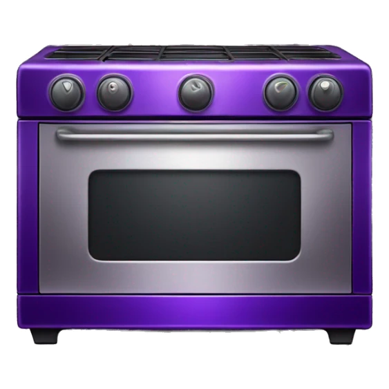 Realistic Metallic dark purple oven isolated.  sticker