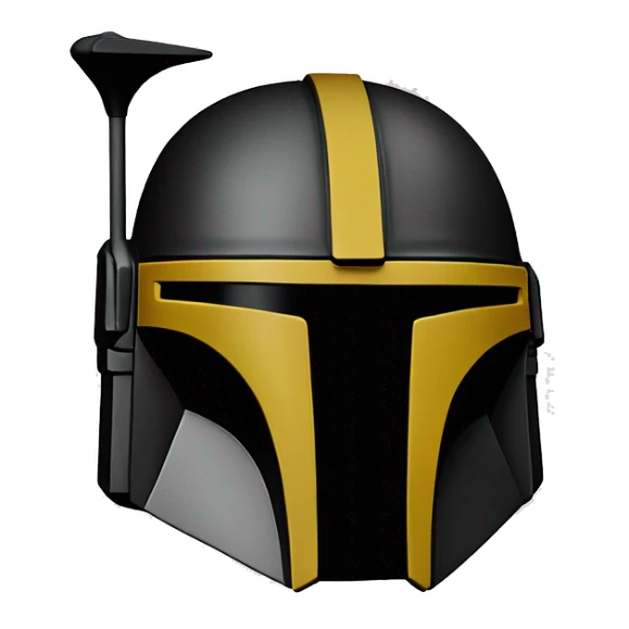 Mandalorian helmet black and yellow with antenna sticker