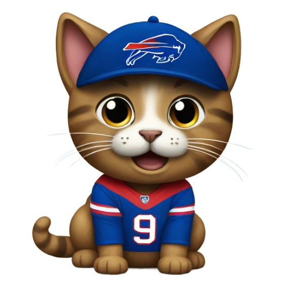 Cat wearing buffalo bills jersey  sticker