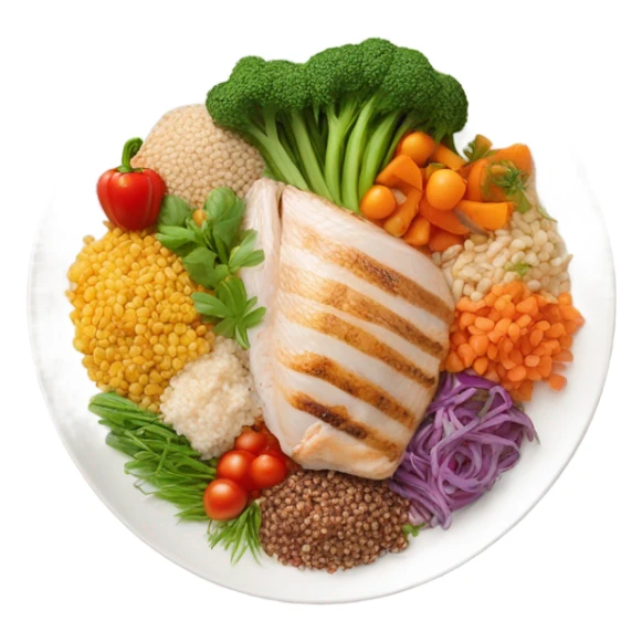 A large plate of healthy food sticker
