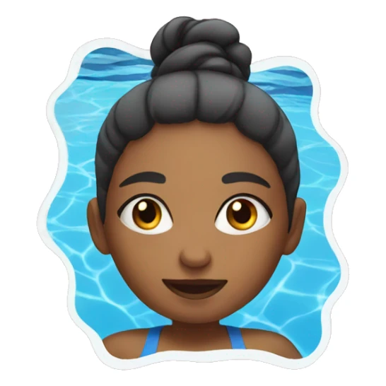 Girl in a swimming pool sticker