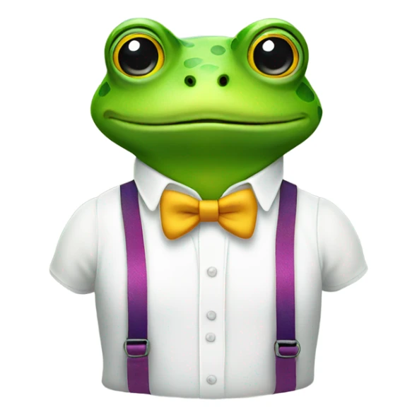Cute frog with suspenders on  sticker
