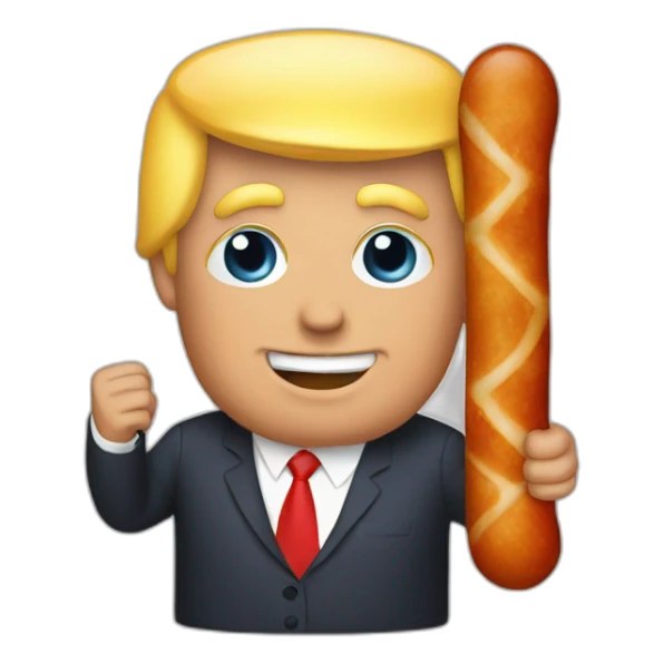 trump-holding-his-sausage sticker