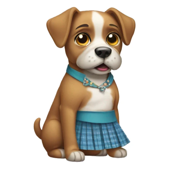 Dog wearing a skirt sticker