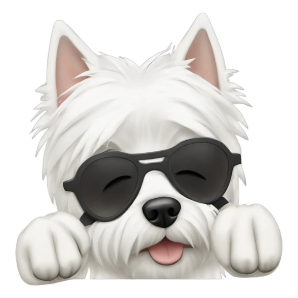 west highland terrier covering eyes with paws sticker