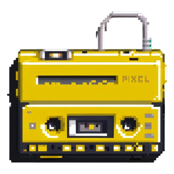 Yellow Sony Walkman cassette player from the 1980s sticker