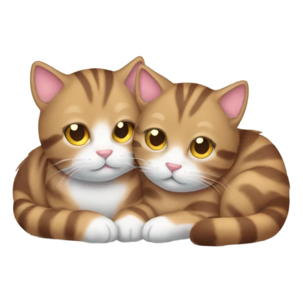 Cuddling tabby cats on Valentine’s Day  sticker