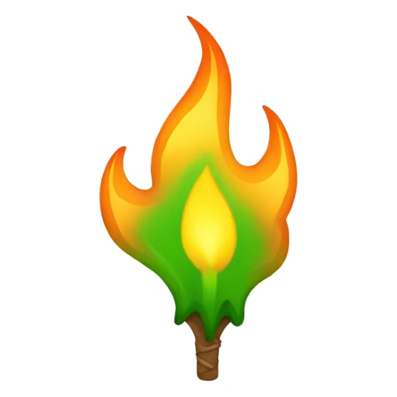 antorcha de fuego verde sticker