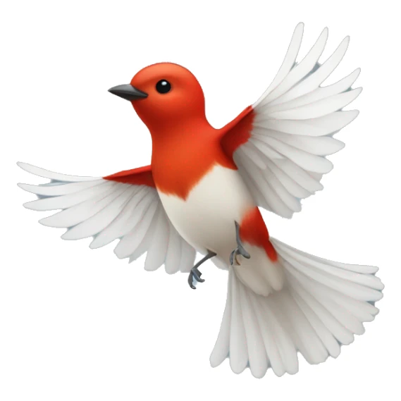 red male flycatcher bird flying with white accent feathers sticker