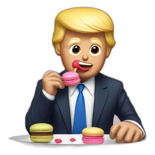 donald trump eating a french macaron sticker