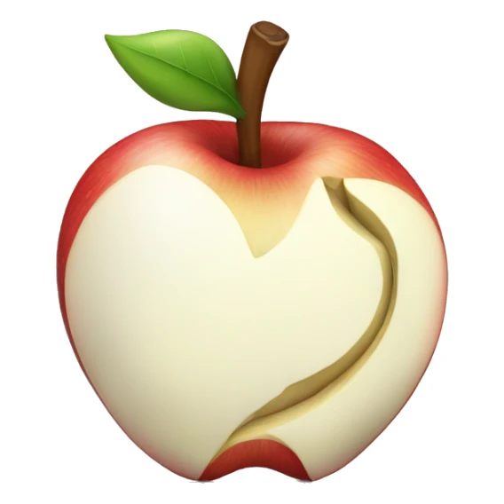 White apple with a bite taken out of it  sticker