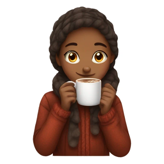 girl drinking hot chocolate and being cozy sticker