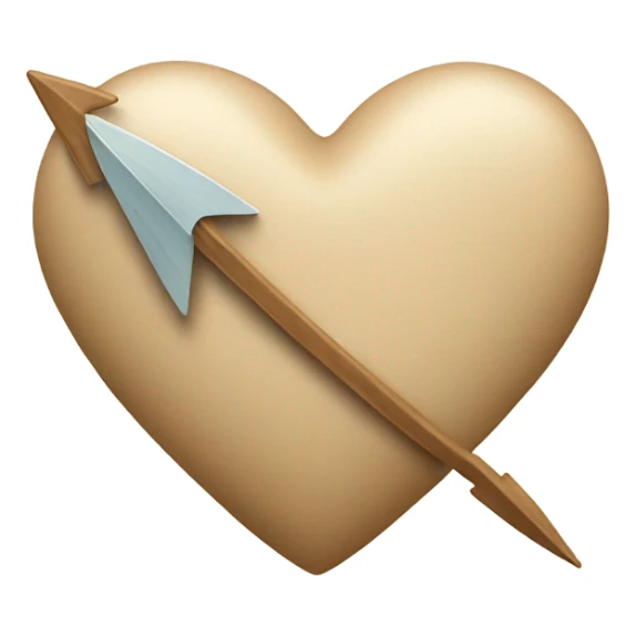 Beige heart with an arrow in it  sticker