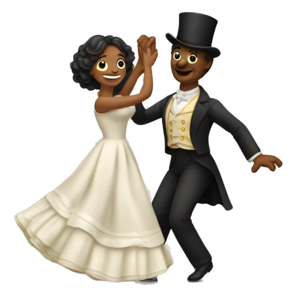 Pareja bailando en la época del romanticismo  sticker