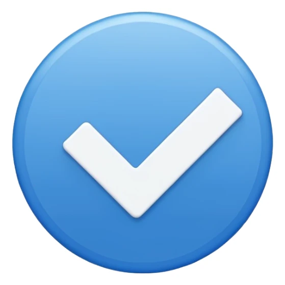 Blue circle  with a whitw check mark in the cenfer  sticker