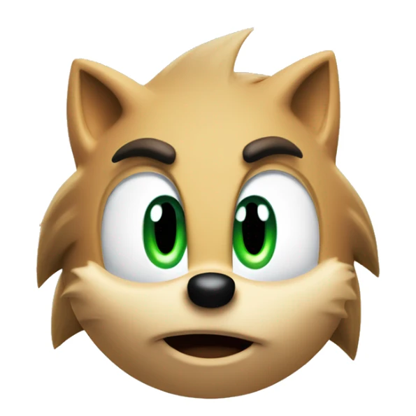 Sonic The Hedgehog with green eye and side smirk and his fur is blue sticker