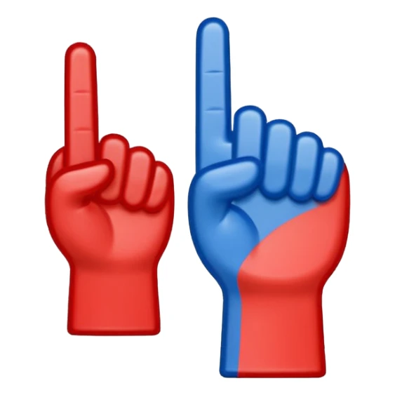 foam finger blue (#00A3E0) and red (#F9423A) sticker