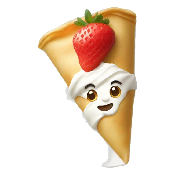  crepe with whipped cream strawberry sticker