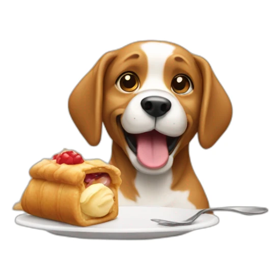 Dog eating a pastry sticker