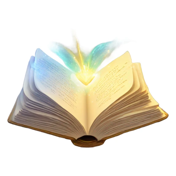 An open book with magic coming out of it sticker