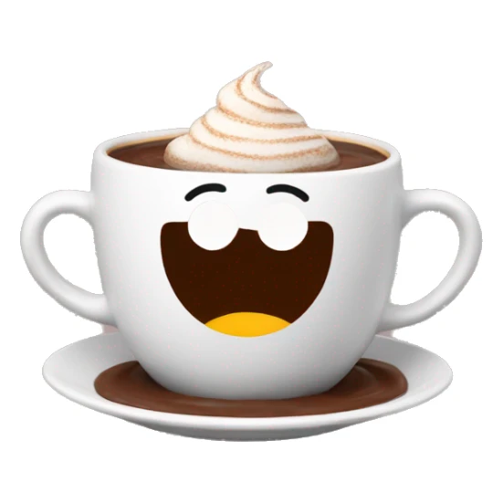 emoji smiling with a hot-chocolate  sticker
