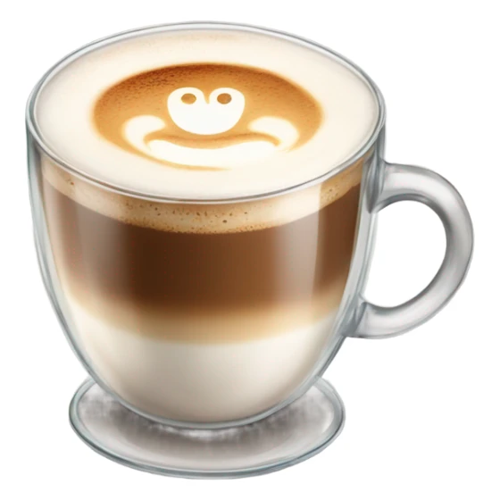 cappuccino coffee in a glass cup. sticker