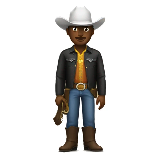 Black cowboy next to white cowboy sticker