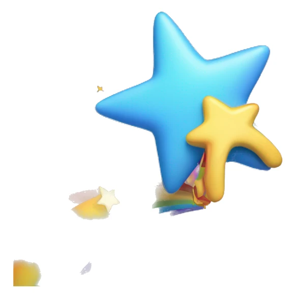  shooting star with a rainbow trail following behind sticker