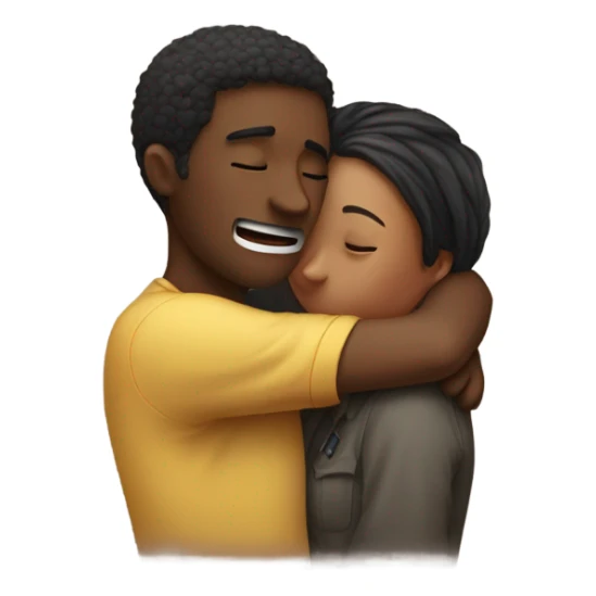 people hugging but one makes a sign of silence sticker